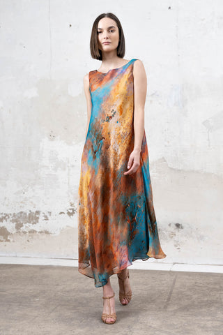 VESTIDO BIES AZUL MULTICOLOR