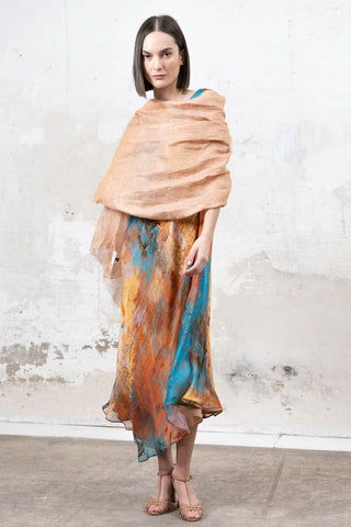 VESTIDO BIES AZUL MULTICOLOR