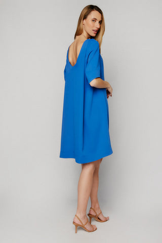 VESTIDO PLIEGUE Y ESCOTE EN ESPALDA AZULÓN