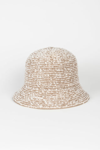 GORRO PUNTO JASPEADO BEIGE Y CRUDO