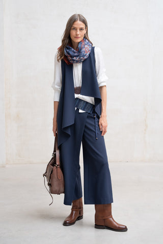 Modica navy blue skirt-pants