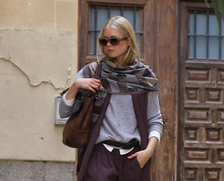 March outfit with wide-leg trousers and knitwear