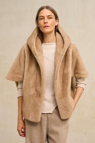 Abrigo Queral efecto visón beige