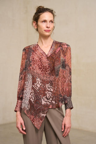 Blusa Érne estampado bordeaux