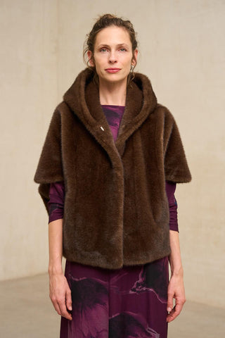 Brown mink-effect Queral coat