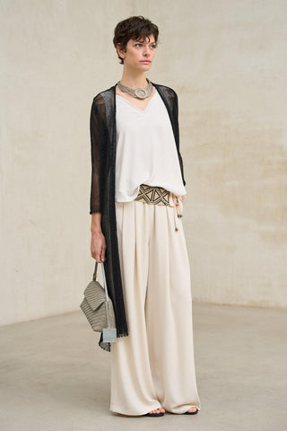 Avenel Black Knitted Long Blazer