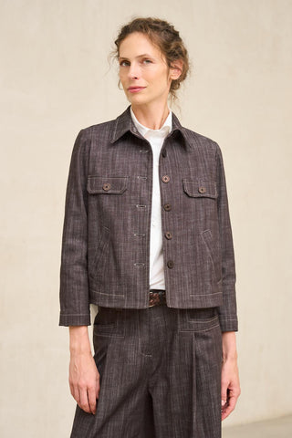 Blusão Noa denim castanho