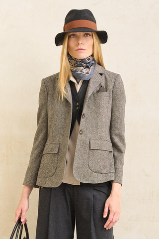 Tazzi grey herringbone jacket