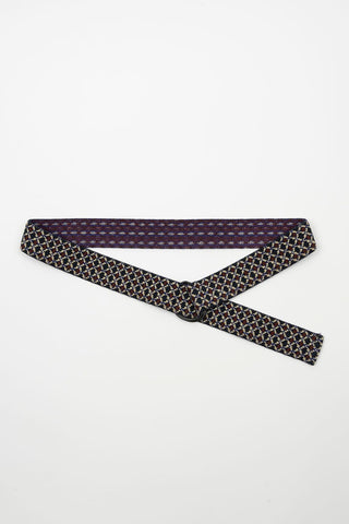 Aserin burgundy patterned elastic belt