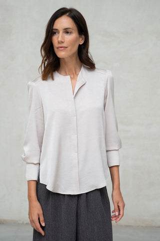 Fermo nude wrinkled blouse