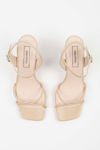 SANDALIA PIEDRA TIRAS NUDO TACON 8CM