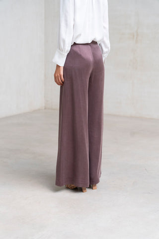 PANTALON TRAPECIO BERENJENA