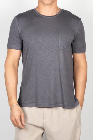CAMISETA GRIS BOLSILLOS MANGA CORTA
