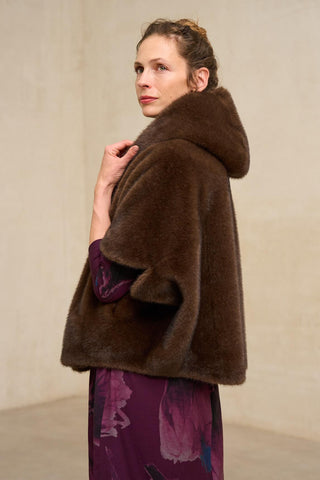 Brown mink-effect Queral coat