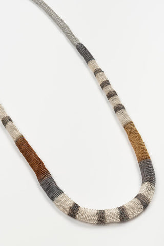 Corel Silver, Gold and Grey Mesh Necklace