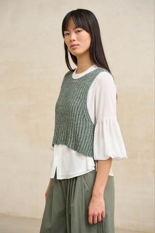 Chaleco Elnara verde salvia