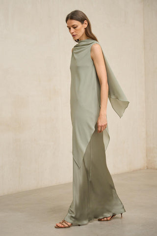 Vestido Kaedryn em verde sálvia