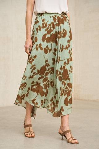 Falda Ailén estampado verde