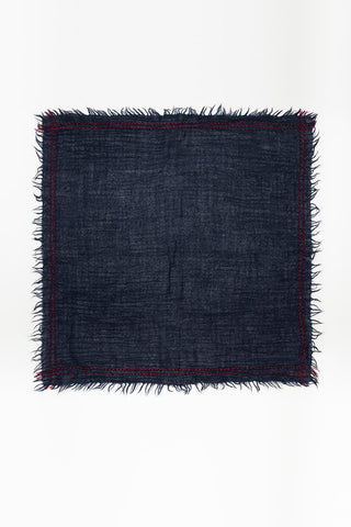 Dareva navy blue wool scarf