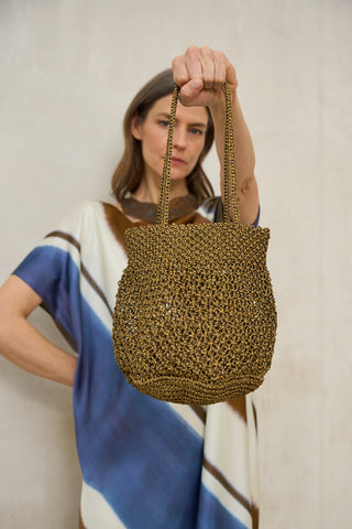 Bolsa Maelis, dourado envelhecido