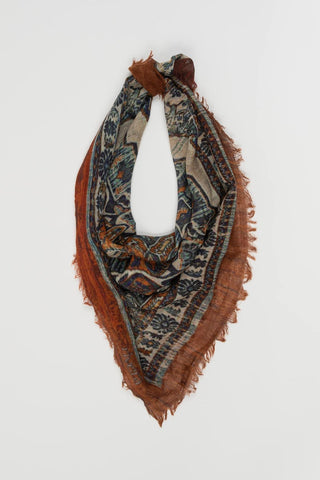 Multicolor Taira scarf in blue and burgundy