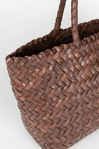 Sune braided brown leather bag