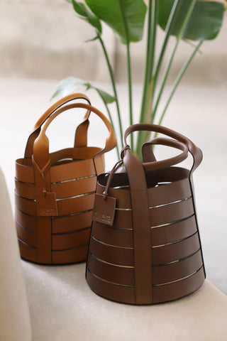 Bolsa de couro castanha Kaelis