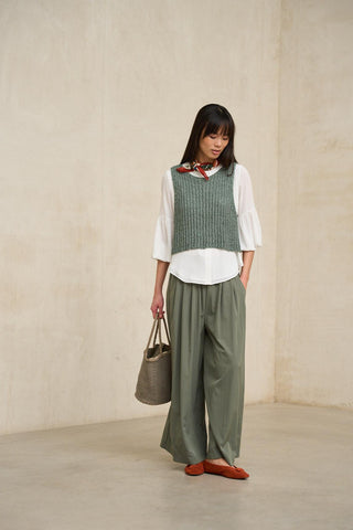 Chaleco Elnara verde salvia