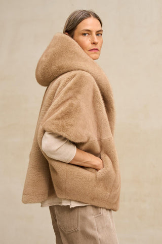 Queral mink-effect beige coat