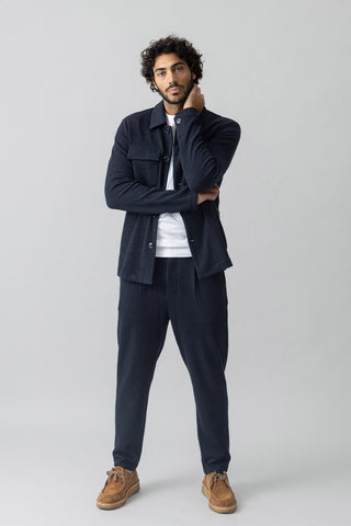 Mos Mosh Austin navy blue overshirt