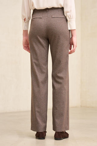 Xena houndstooth brown and blue trousers