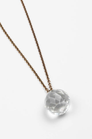 COLLAR CORTO CADENA LATÓN BOLA CRISTAL TEFETADO
